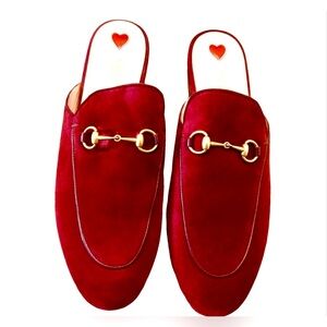 Brand New Gucci Princetown Mules/clogs shoes size 43/13 in burgundy maroon suede